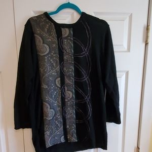 Koos of Course Black  Brocade Sweater L